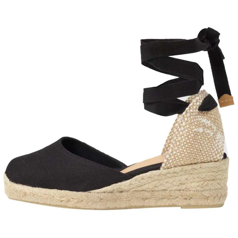 Castañer Carina Fabric Wedge Heel High Heels Women's Black