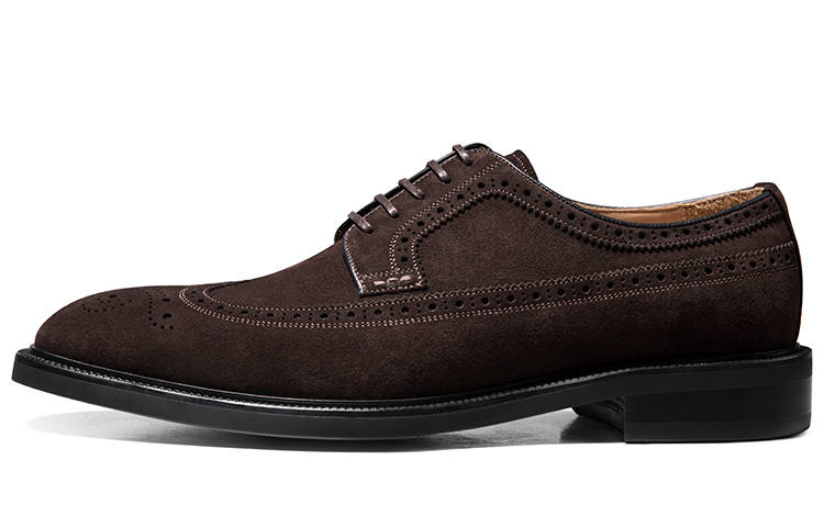 THOM WILLS Brogue Brogues British Style Derby Shoes Old Money Style Casual Shoes Men's Dark Coffee