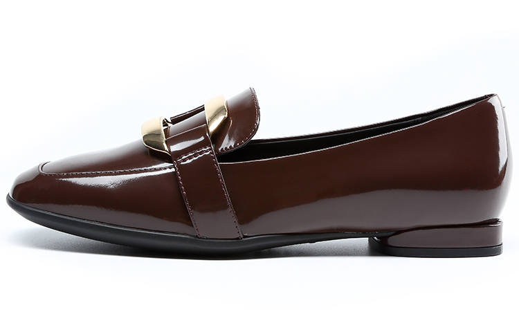 Satchi Cow Leather Loafers 1.5cm Women's Brown