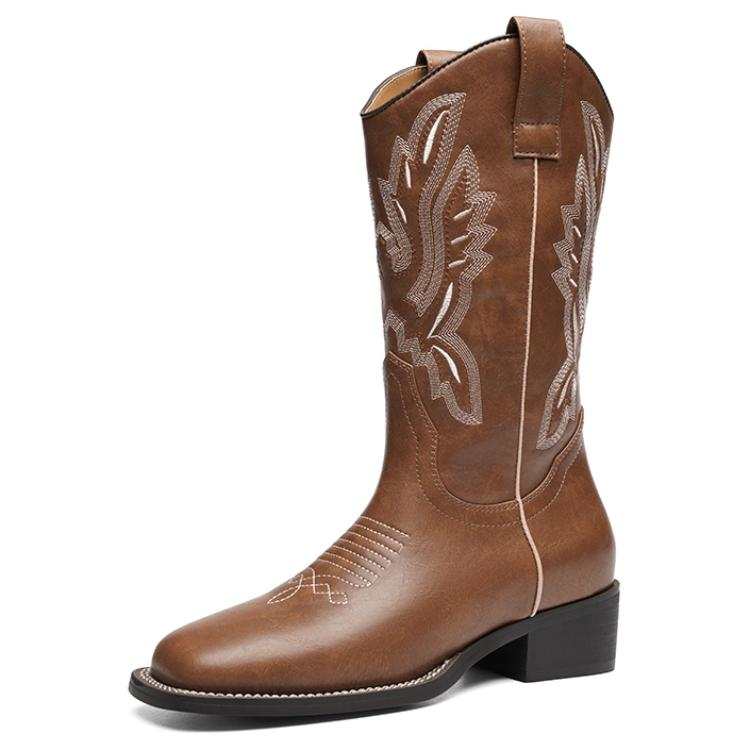 RED DRAGONFLY Cow Split Leather Knee high Boots Women's Brown