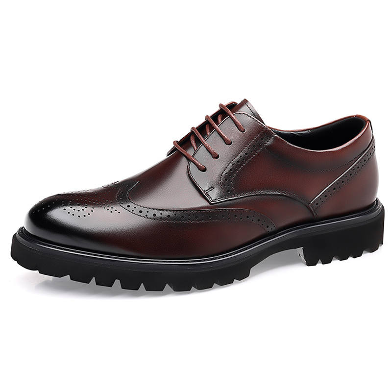 SHUPATE Cow Leather Dress Shoes Men's Brown