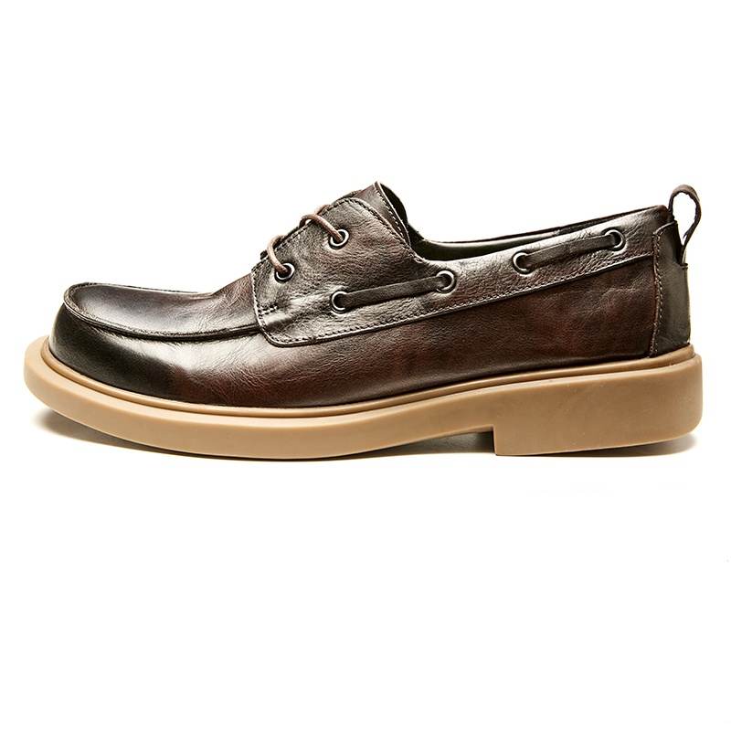 Brounvanm Top Grain Cow Leather Men's Casual Shoes Men's