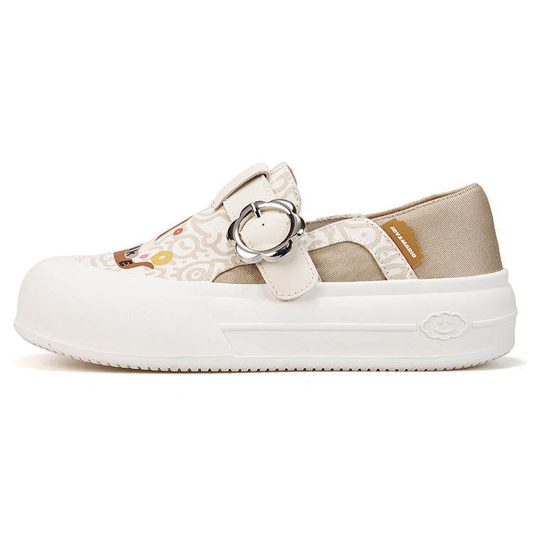 Joy&Mario Textile, Synthetic Leather Height Increasing Low top Casual Shoes Women's