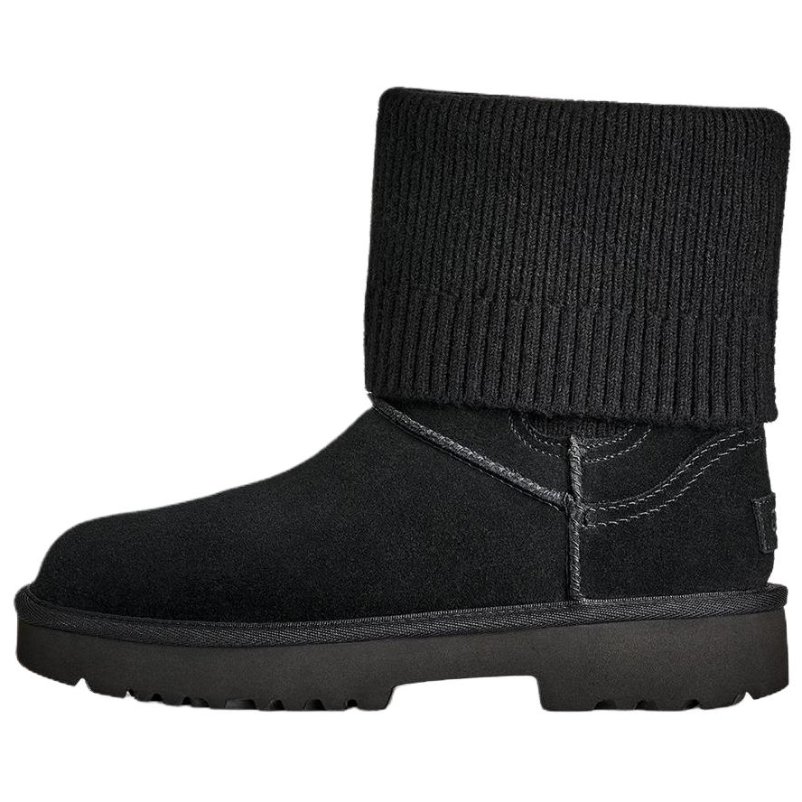 UGG Classic Novelty Cow Split Leather Short Chelsea Boots Women's Black