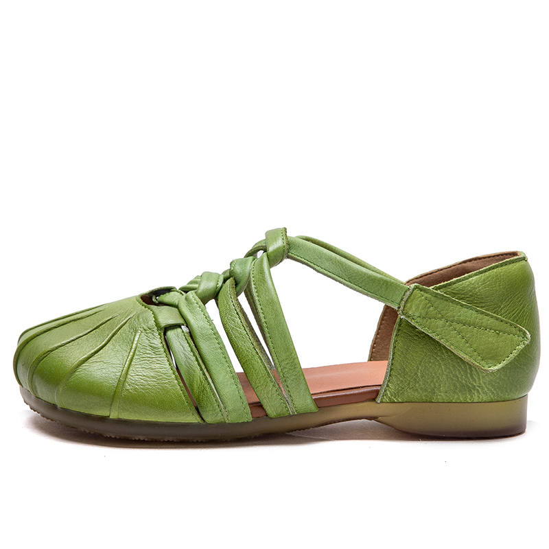 JIEZHOU Top Grain Cow Leather Casual Shoes Women's
