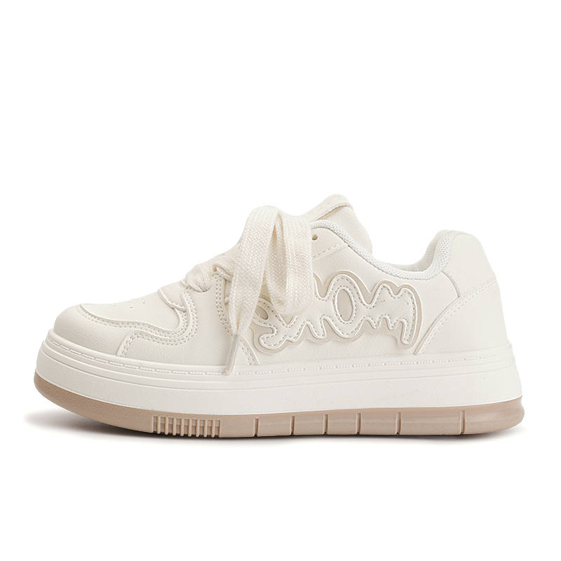 ZHANGXIAOJIE Artificial Leather Low top Skateboard Shoes Women's Beige