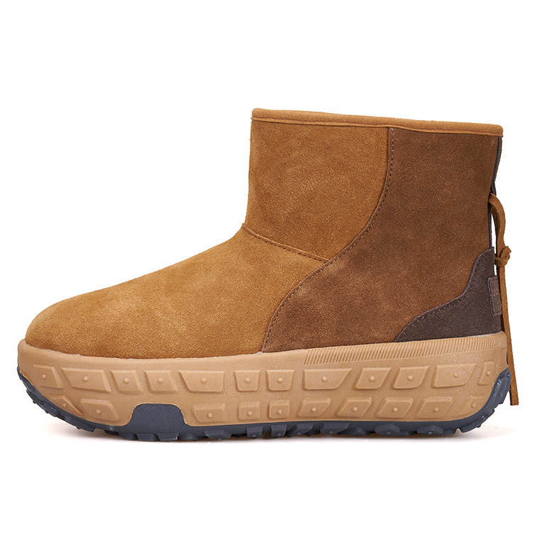 Joy&Mario Cow Split Leather Thermal Short Snow Boots Women's