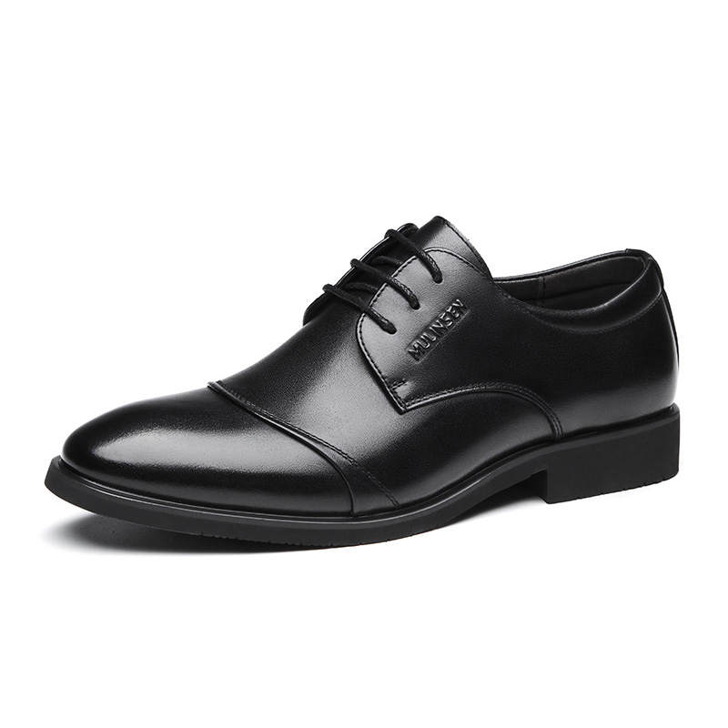 Mulinsen Cow Split Leather Casual Shoes Men's Black