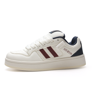 STUR YSN Wear resistant And Lightweight Low top Skateboard Shoes Unisex White Burgundy