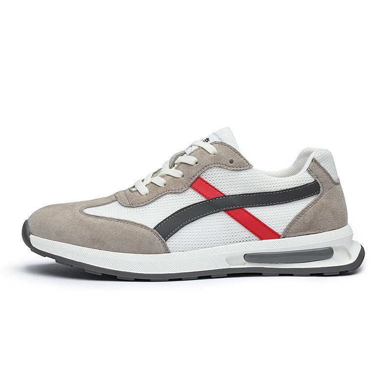 QIAONAI Casual Shoes Men's Low Top White Camel/Gray
