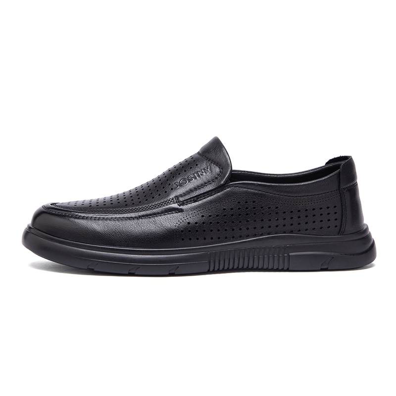 JOSINY Cow Leather Casual Shoes Men's Black