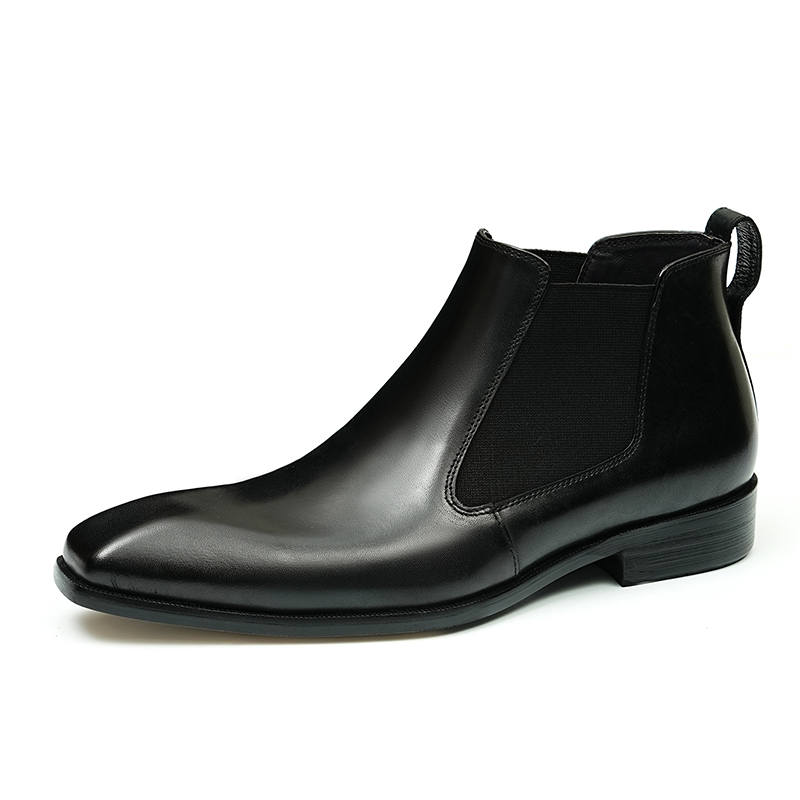 ASTON M.JAZZ Cow Leather Short Chelsea Boots Men's