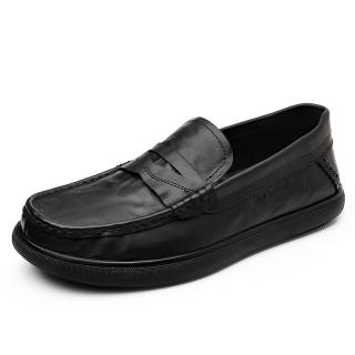 Mulinsen Top Grain Cow Leather Casual Leather Shoes Men's Black