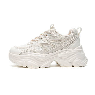 EXULL Q Textile, Artificial Leather Height Increasing Lightweight Breathable Slip Resistant Low top Chunky Sneakers