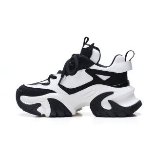 CHIYEANDE Cow Split Leather Low top Chunky Sneakers Women's