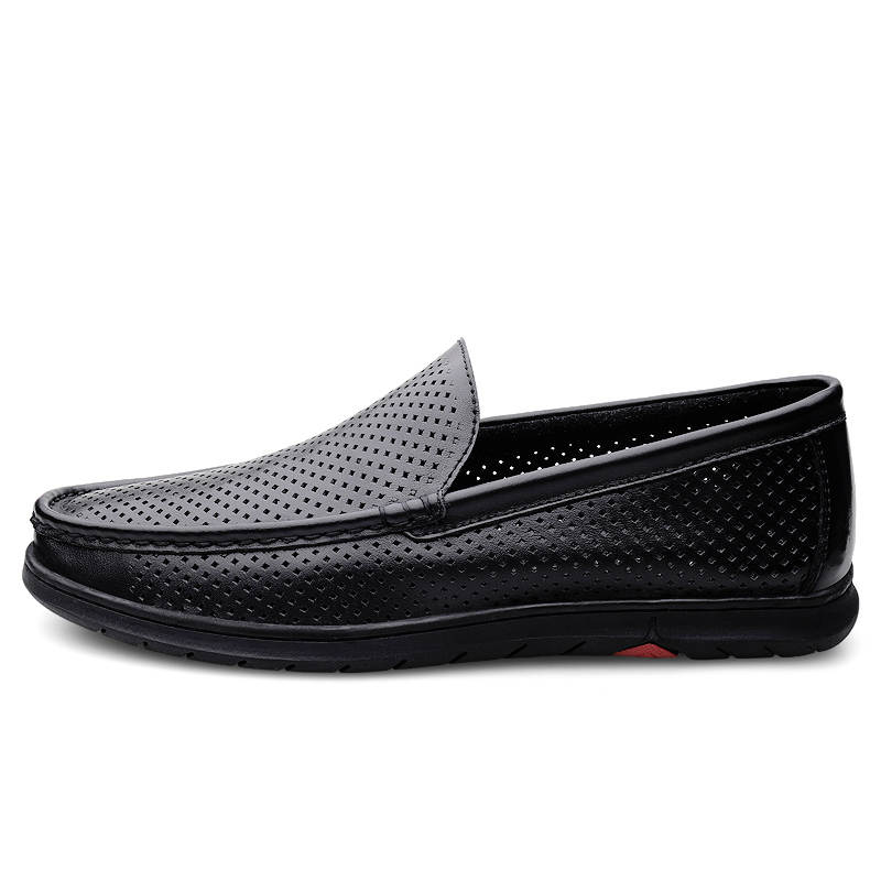 XIMO BULL Cow Leather Casual Shoes Men's Black