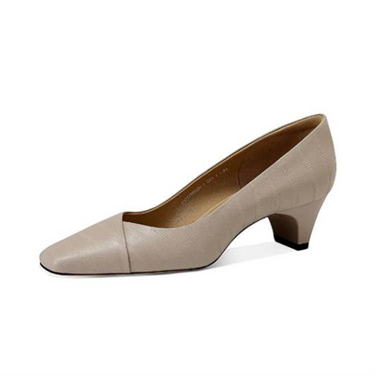JESSICA SOPHIA Cow Leather Chunky Heel High Heels 4cm Women's