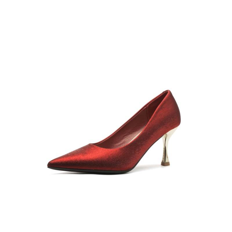 ZUOMILUO Silk Slim Heel High Heels Women's