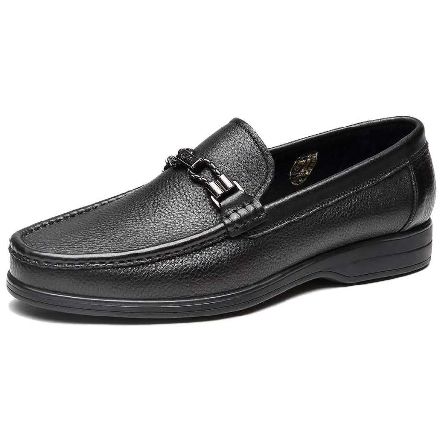 Satchi Top Grain Cow Leather Casual Shoes Men's Black