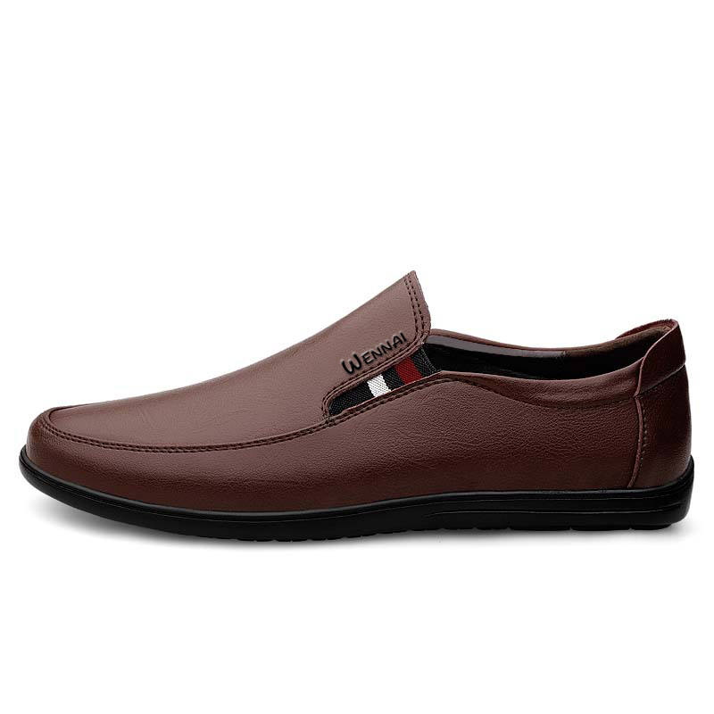 WENNAI Cow Split Leather Casual Shoes Men's Brown