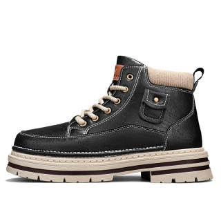 CAHHRRN PU Short Combat Boots Men's