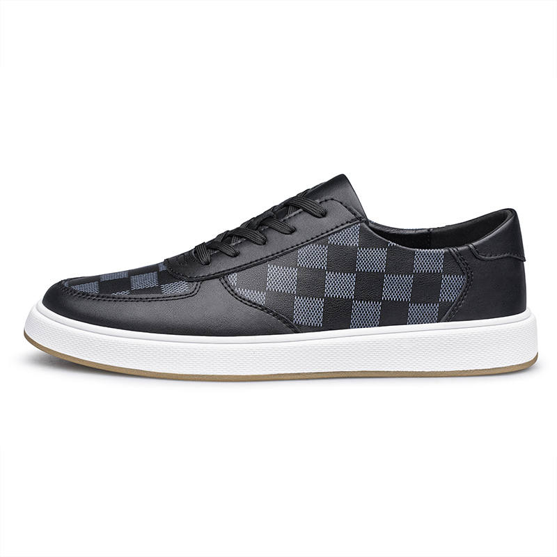 HAOXING HAOXING Cow Split Leather Casual Shoes Men's Black
