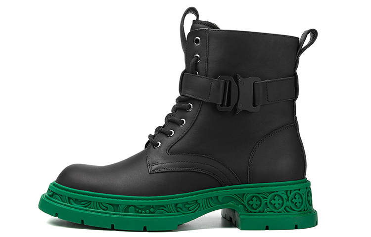 TUATARA TUATARA Combat Boots Unisex Black With Green Sole