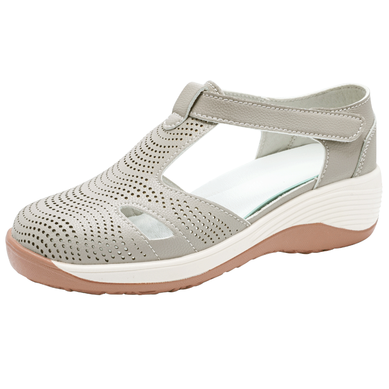 Reivantix Reivanti Top Grain Cow Leather Casual Shoes Women's Gray