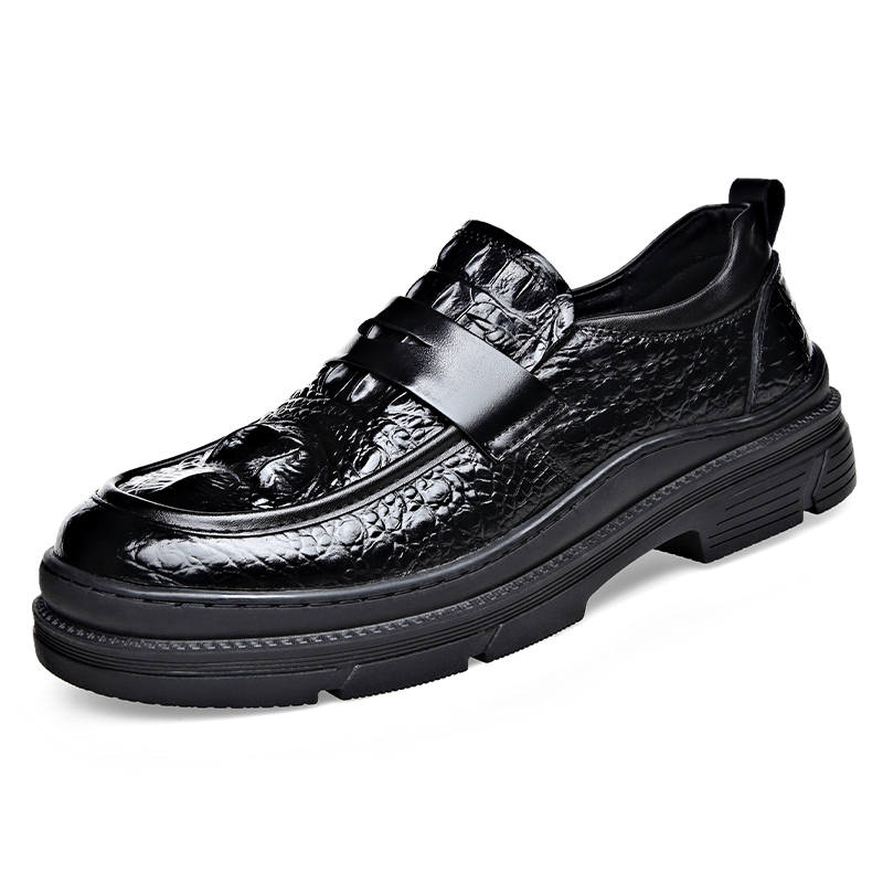 CITONGXIANSHENG Top Grain Cow Leather Casual Shoes Men's Black