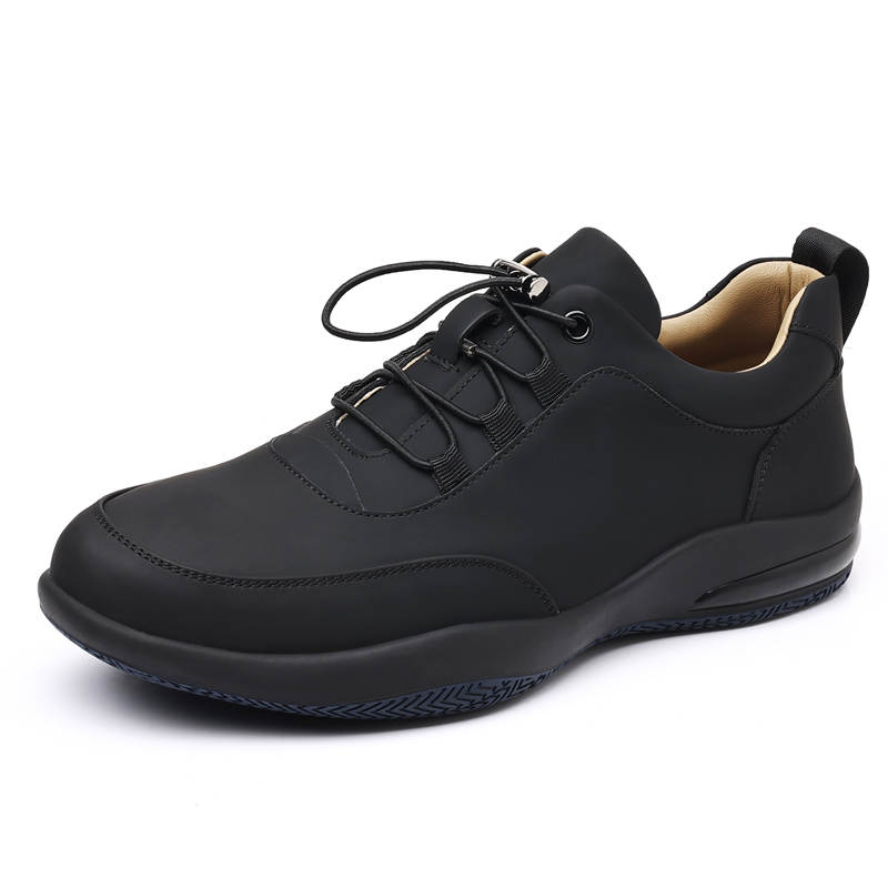 POPULAR ROUSE PR POPULAR ROUSE PR Cow Split Leather Casual Shoes Men's Black