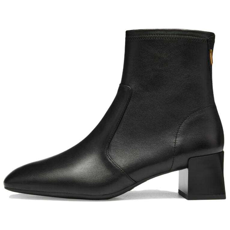Staccato Sugar Cube Butter Sheepskin Ankle Boots Women's Black