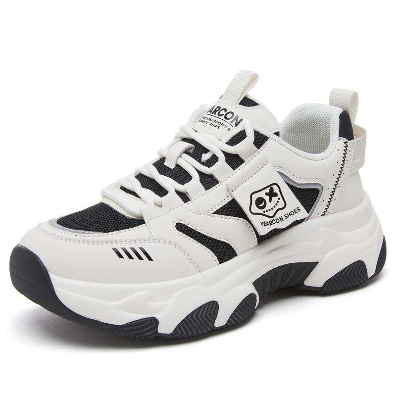 YEARCON Casual Shoes Women's Mid Top Black, Light Brown