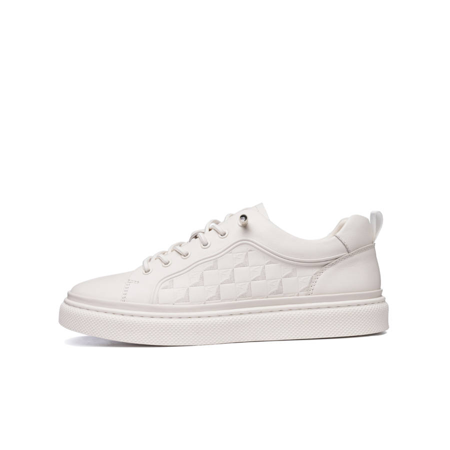RITAI Cow Leather Low top Skateboard Shoes Men's White