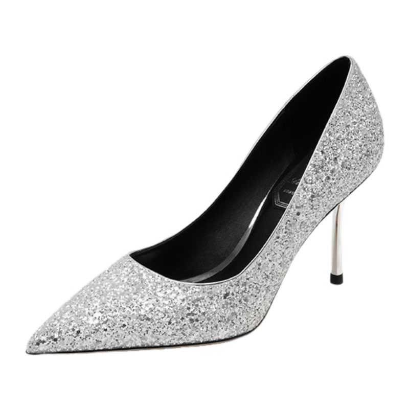 Houseofavenues Slim Heel High Heels Women's Silver