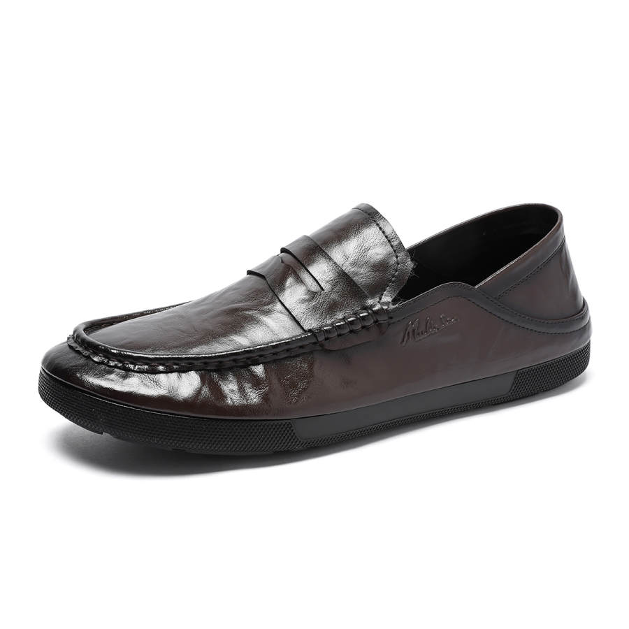 Mulinsen Cow Split Leather Casual Shoes Men's Black