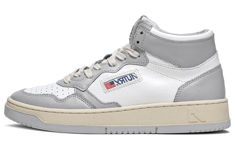 AUTRY Medalist Mid Leather Sneakers Two Toned 'White Grey' Women's