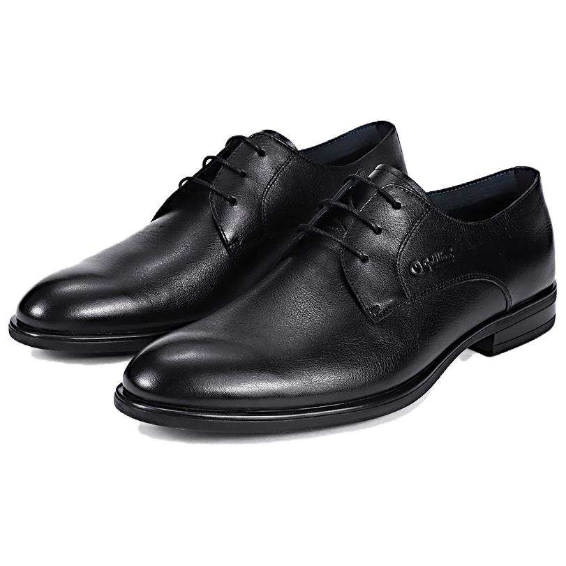 GOLDLION Top Grain Cow Leather Dress Shoes Men's Black