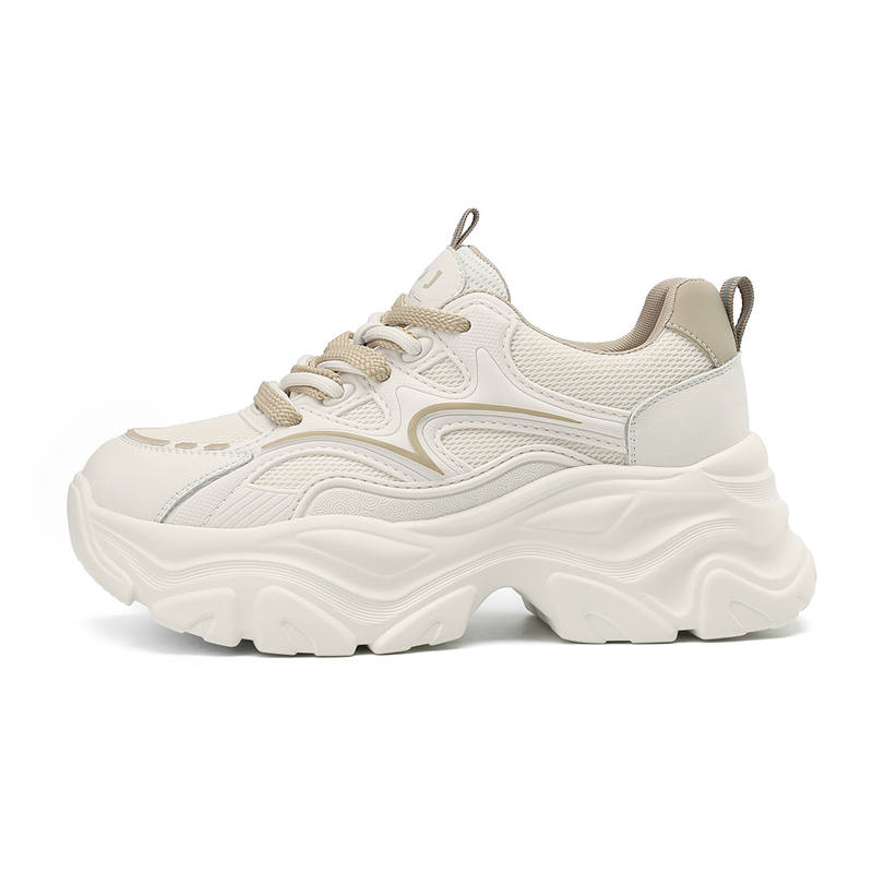 JOSINY Chunky Sneakers Women's Low Top Beige Apricot/Beige Pink