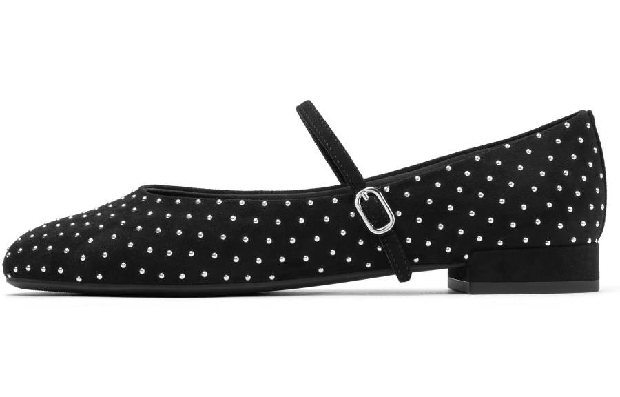 CHARLES&KEITH Small Ck Fabric Flat Mary Jane Shoes 2cm Women's