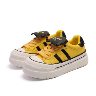 BURGELY Cow Leather Height Increasing Low top Skateboard Shoes Women's