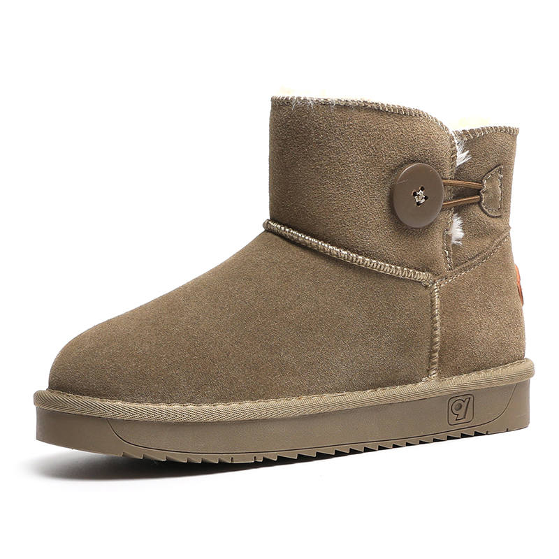 O.L Cow Suede Abrasion Resistant Height Increasing Slip Resistant Short Snow Boots Women's