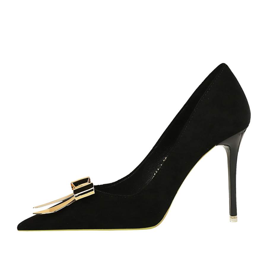 QITUMAUL Suede Slim Heel High Heels Women's