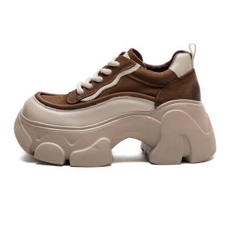 YAOQIA Top Grain Cow Leather Casual Shoes 7cm Women's
