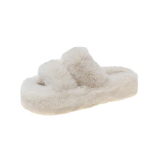 SHULUAN Polyester Slide Slippers 5CM Women's Ecru
