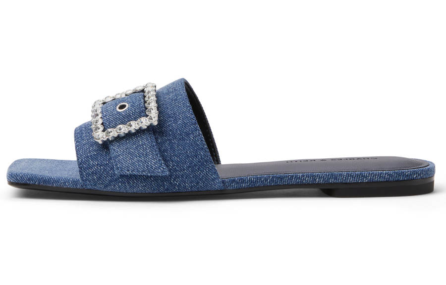 CHARLES&KEITH Composite Sole Slide Slippers 1.5cm Women's Dark Denim Blue