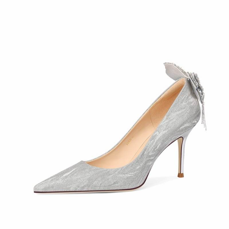 CPXO Slim Heel High Heels Women's Silver