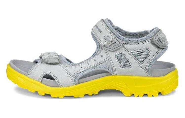 Ecco Ecco Leather Beach Sandals Men's Silver