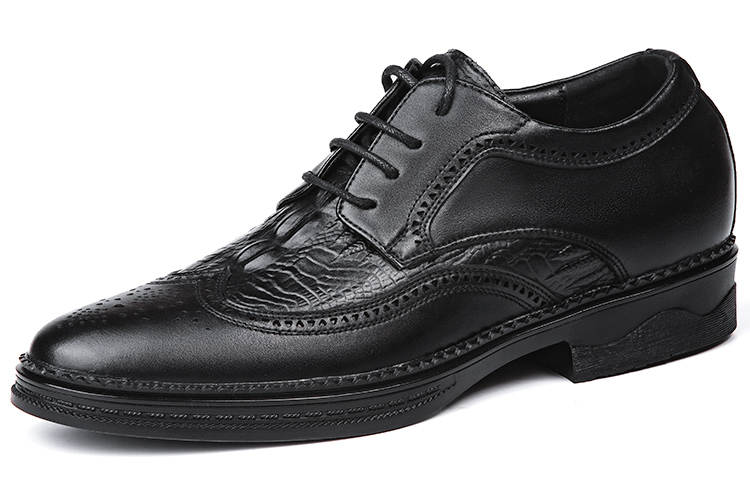 SULEGAO Cow Split Leather Men's Casual Shoes Men's Black