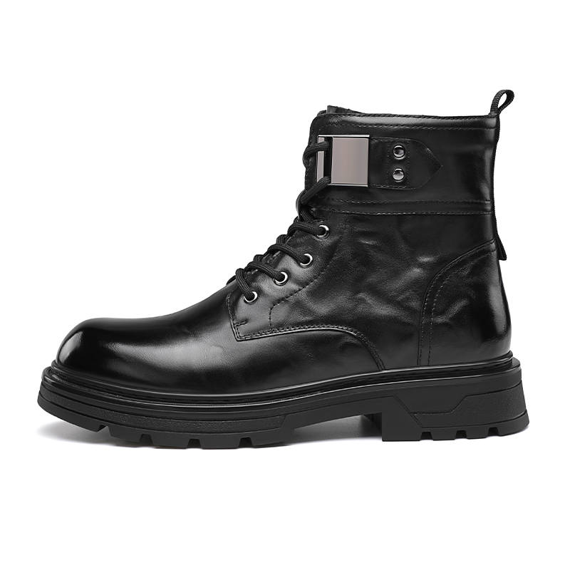 SEPTWOLVES SEPTWOLVES Top Grain Cow Leather Short Combat Boots Men's HD