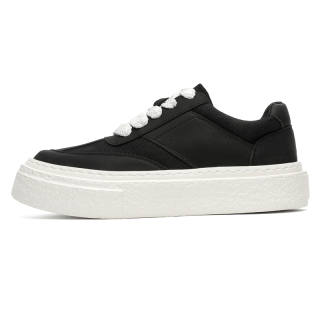 RANQI Microfiber Leather Abrasion Resistant Abrasion Resistant Low top Skateboard Shoes Men's Black